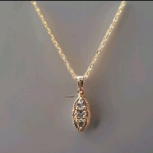 Aquamarine Pendant Yellow Gold Vermeil Sterling Silver